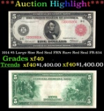 1914 $5 Large Size Red Seal FRN Rare Red Seal Grades xf FR-834