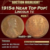 1915-s Lincoln Cent Near Top Pop! 1c ms65+ BN SEGS