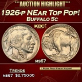1926-p Buffalo Nickel NEar Top Pop! 5c ms67 SEGS