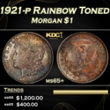 1921-p Morgan Dollar Rainbow Toned $1 ms65+ SEGS