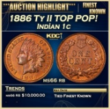 1886 Ty II Indian Cent TOP POP! 1c ms66 rb SEGS