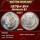 1878-p 8tf Morgan Dollar $1 ms65+ SEGS
