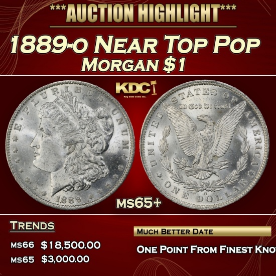 1889-o Morgan Dollar Near Top Pop $1 ms65+ SEGS