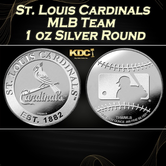 St. Louis Cardinals MLB Team - 1 oz Silver Round Round