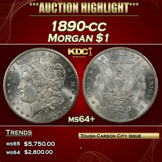 1890-cc Morgan Dollar $1 ms64+ SEGS