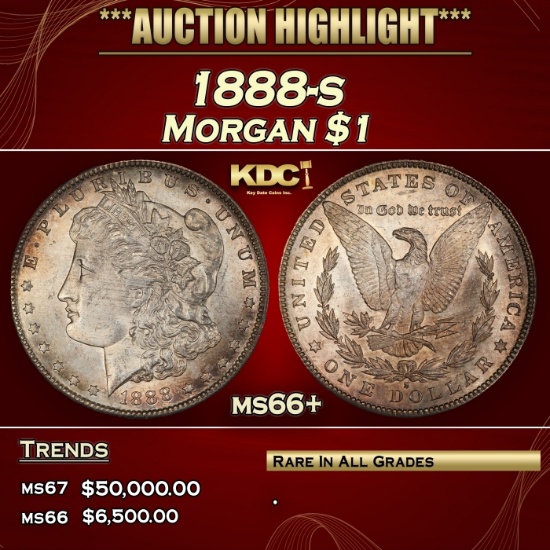 1888-s Morgan Dollar $1 ms66+ SEGS