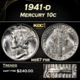 1941-d Mercury Dime 10c ms67 fsb SEGS