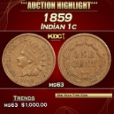 1859 Indian Cent 1c ms63 USCG