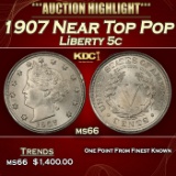 1907 Liberty Nickel Near Top Pop 5c ms66 SEGS