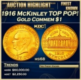 1916 McKinley Gold Commem Dollar TOP POP! 1 ms68 SEGS