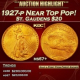 1927-p Gold St. Gaudens Double Eagle Near Top Pop! $20 ms67+ SEGS