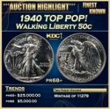1940 Proof Walking Liberty Half Dollar TOP POP! 50c pr68+ SEGS