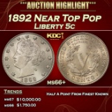 1892 Liberty Nickel Near Top Pop 5c ms66+ SEGS