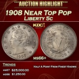 1908 Liberty Nickel Near Top Pop 5c ms66+ SEGS