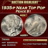1935-p Peace Dollar Near Top Pop $1 ms66+ SEGS