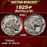 1925-p Buffalo Nickel 5c ms66 SEGS