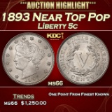 1893 Liberty Nickel Near Top Pop 5c ms66 SEGS