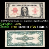 1923 $1 United States Note Grades vf+ Signatures Speelman/White
