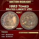 1883 Proof Seated Liberty Quarter Toned 25c pr66+ SEGS