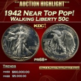 1942 Proof Walking Liberty Half Dollar Near Top Pop! 50c pr68+ SEGS
