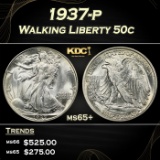 1937-p Walking Liberty Half Dollar 50c Grades ms65+