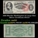1886 $1 large size Silver Certificate Martha Washington Grades Select AU FR-217