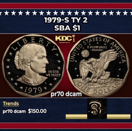 1979-s Ty 2 Proof Susan B. Anthony Dollar $1 pr70 dcam SEGS