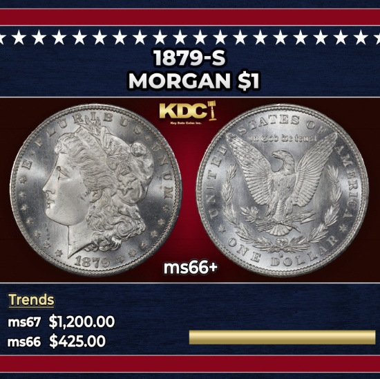 1879-s Morgan Dollar $1 ms66+ SEGS