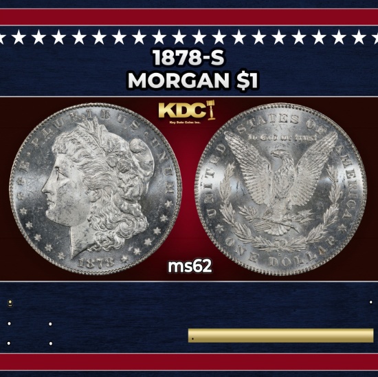 1878-s Morgan Dollar $1 Grades ms62