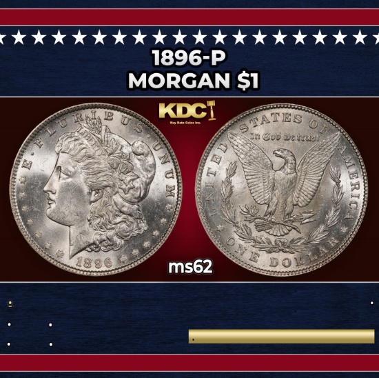 1896-p Morgan Dollar $1 Grades ms62