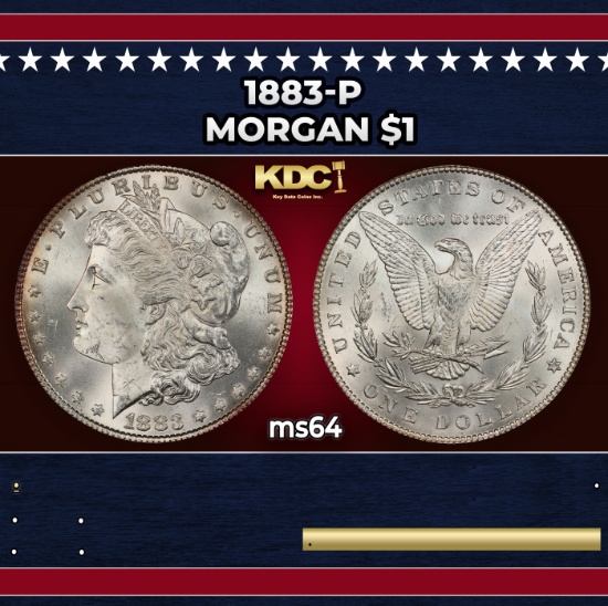 1883-p Morgan Dollar $1 Grades ms64