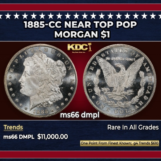 1885-cc Morgan Dollar Near Top Pop $1 ms66 dmpl SEGS