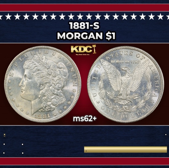 1881-s Morgan Dollar $1 Grades ms62+