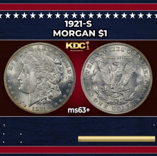 1921-s Morgan Dollar $1 Grades ms63+