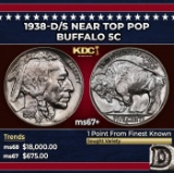 1938-d/s Buffalo Nickel Near Top Pop 5c ms67+ SEGS
