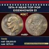 1974-p Eisenhower Dollar Near Top Pop $1 ms66+ SEGS