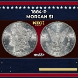 1884-p Morgan Dollar $1 Grades ms63+