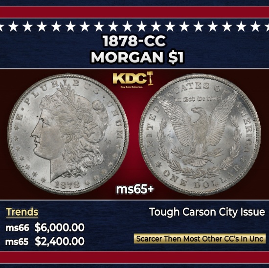 1878-cc Morgan Dollar $1 ms65+ SEGS