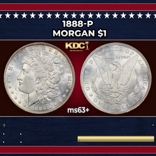 1888-p Morgan Dollar $1 Grades ms63+
