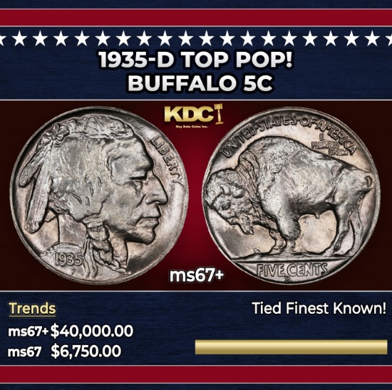 1935-d Buffalo Nickel TOP POP! 5c ms67+ SEGS