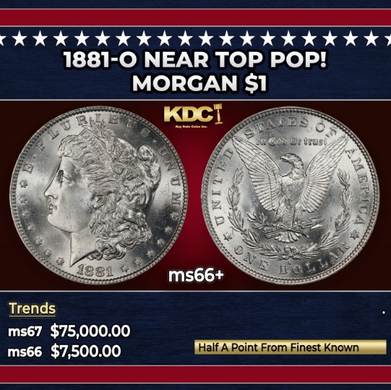 1881-o Morgan Dollar Near Top Pop! $1 ms66+ SEGS