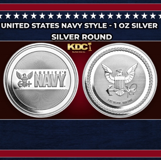 United States Navy Style - 1 oz Silver Round Round