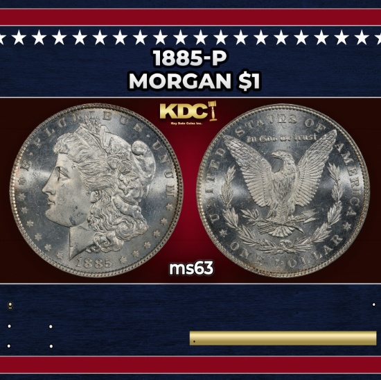 1885-p Morgan Dollar $1 Grades ms63