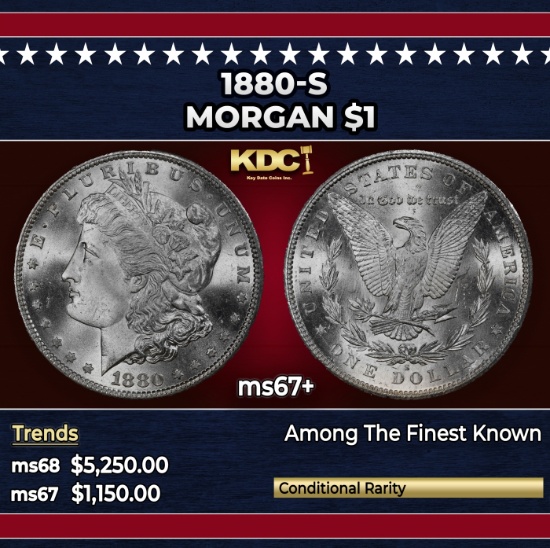 1880-s Morgan Dollar $1 ms67+ SEGS