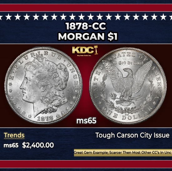 1878-cc Morgan Dollar $1 ms65 SEGS