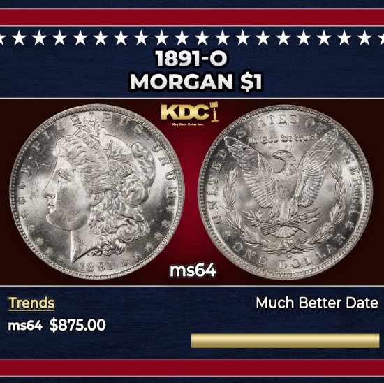 1891-o Morgan Dollar $1 Grades ms64