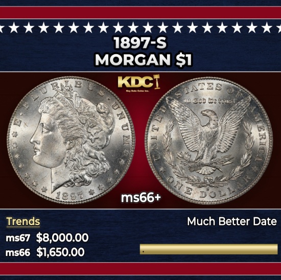 1897-s Morgan Dollar $1 ms66+ SEGS