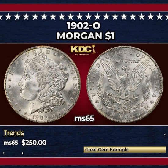 1902-o Morgan Dollar $1 Grades ms65