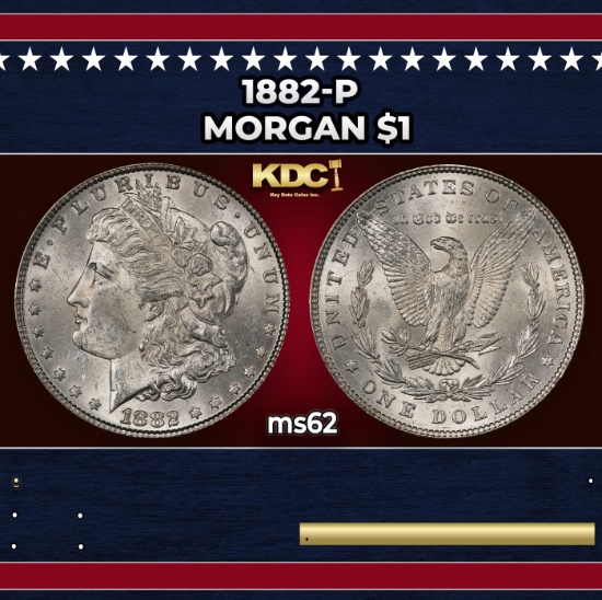 1882-p Morgan Dollar $1 Grades ms62