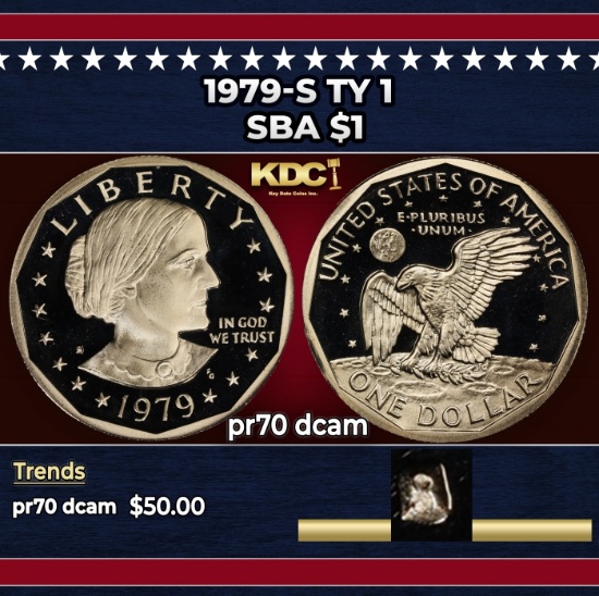 1979-s Ty 1 Proof Susan B. Anthony Dollar $1 pr70 dcam SEGS